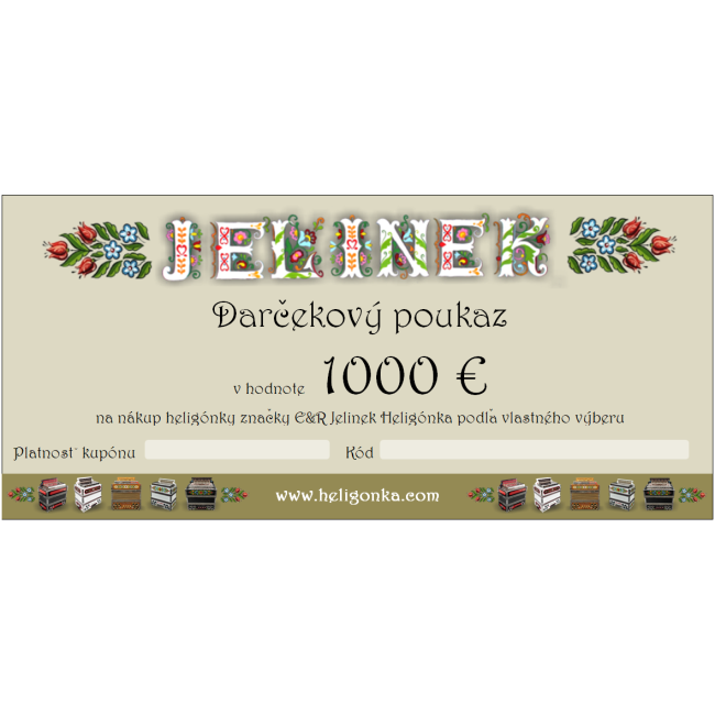 Darčekový poukaz v hodnote 1000 €