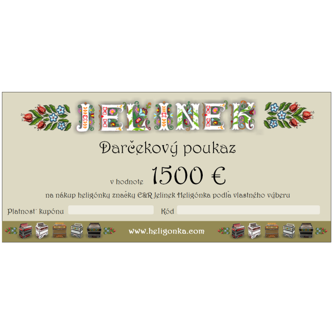 Darčekový poukaz v hodnote 1500 €