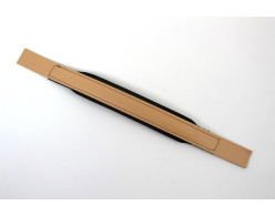 Basový remeň čierny na akordeón / heligónku, hnedá koža, šírka 6 cm