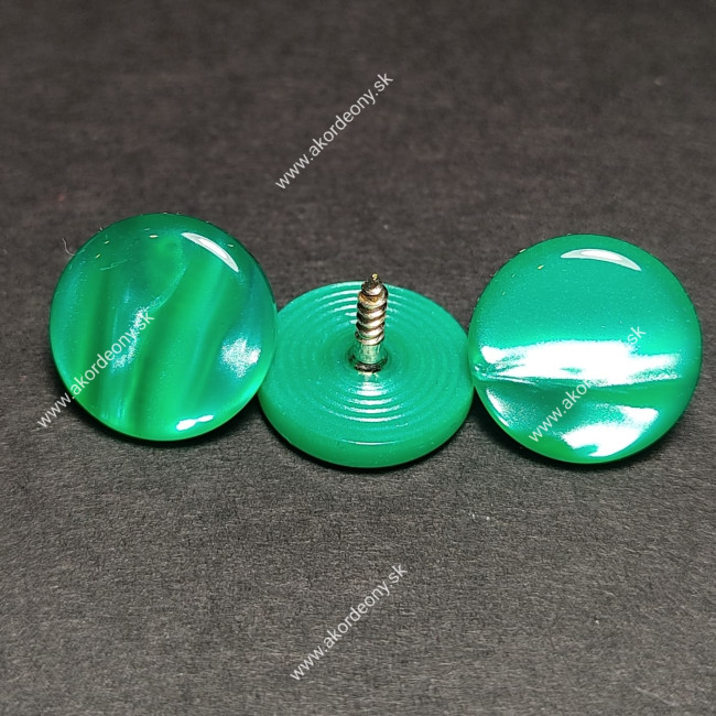 Gombík s priemerom 15 mm, farba: perleťová zelená