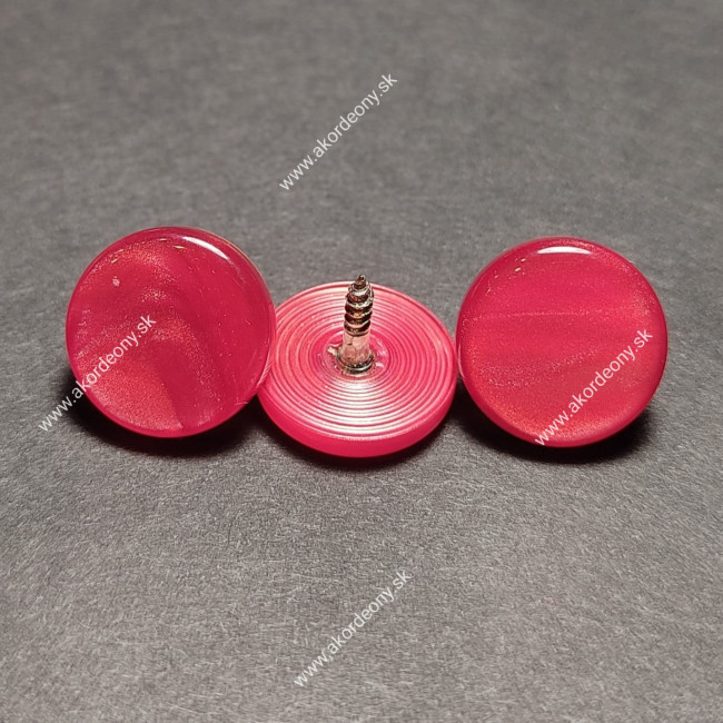 Gombík s priemerom 15 mm, farba: perleťová červená
