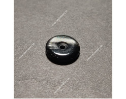 Gombík s priemerom 15 x 3,5 mm, s dierkou, farba: perleťová čierna
