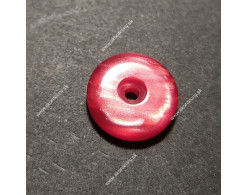Gombík s priemerom 15 mm, s dierkou, farba: perleťová červená