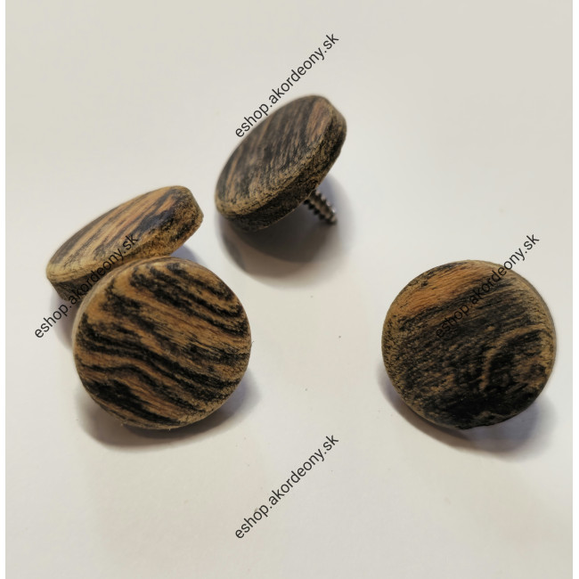 Gombík s priemerom 15 mm, farba: drevo bocote