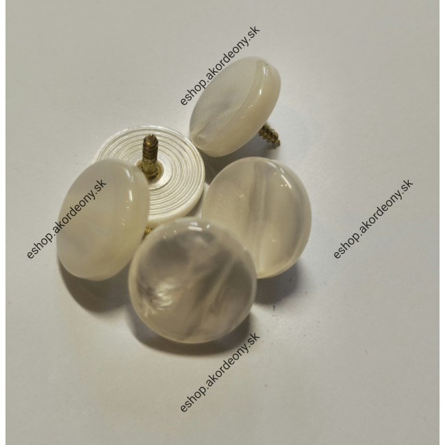 Gombík s priemerom 15 mm, farba: biela perla