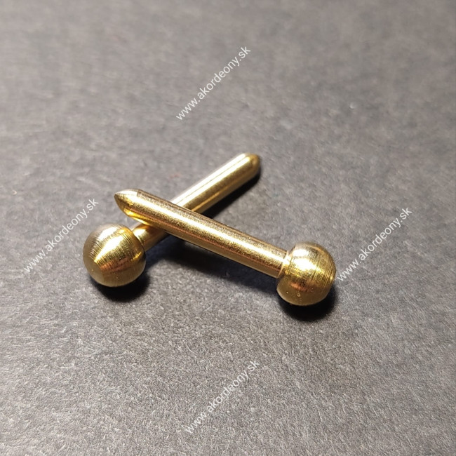 Kolíky na mech, okrúhla hlavička, poniklované, zlaté, priemer 2,5 x 19 mm