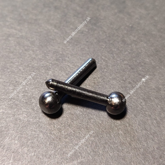 Kolíky na mech, okrúhla hlavička, poniklované, čierne, priemer 2,5 x 19 mm