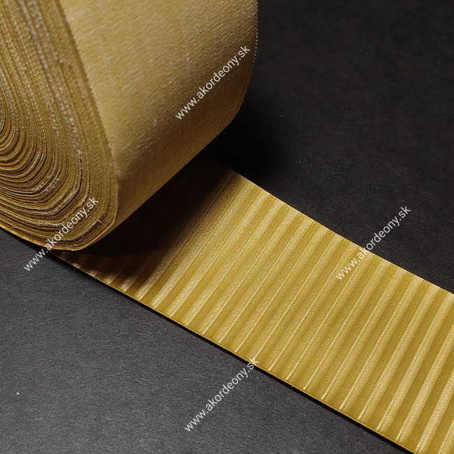 Koženka na rámik mechu prúžkovaná, šírka 50 mm, farba žltá