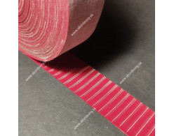 Koženka na rámik mechu prúžkovaná, šírka 24 mm, farba červená Koženka na rámik mechu prúžkovaná, šírka 24 mm, farba červená