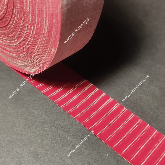 Koženka na rámik mechu prúžkovaná, šírka 24 mm, farba červená