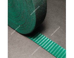 Koženka na rámik mechu prúžkovaná, šírka 24 mm, farba zelená Koženka na rámik mechu prúžkovaná, šírka 24 mm, farba zelená