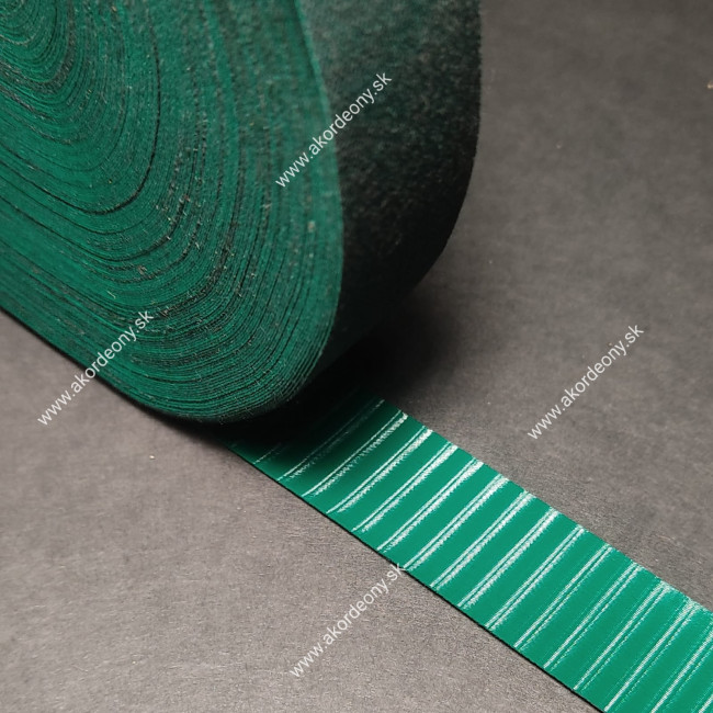 Koženka na rámik mechu prúžkovaná, šírka 24 mm, farba zelená