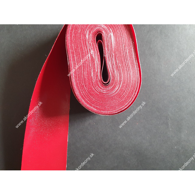 Koženka na rámik mechu prúžkovaná, šírka 50 mm, farba červená