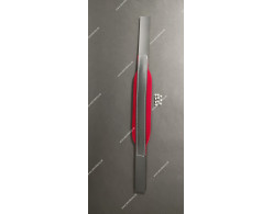 Basový remeň červený na akordeón / heligónku, čierna koža, šírka 8 cm