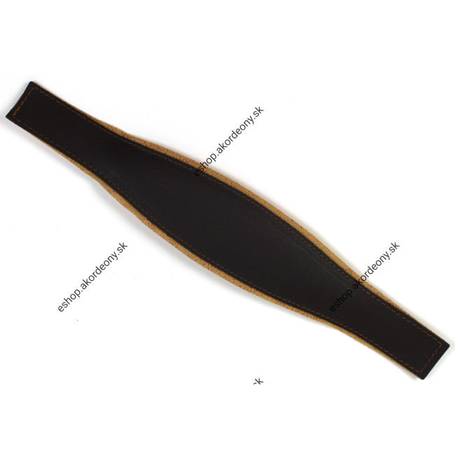 Basový remeň čierno hnedý kožený na heligónku, šírka 8 cm Basový remeň čierno hnedý kožený na heligónku, šírka 8 cm